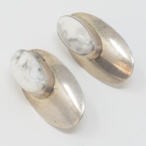 Vtg sterling silver oval studs earring
